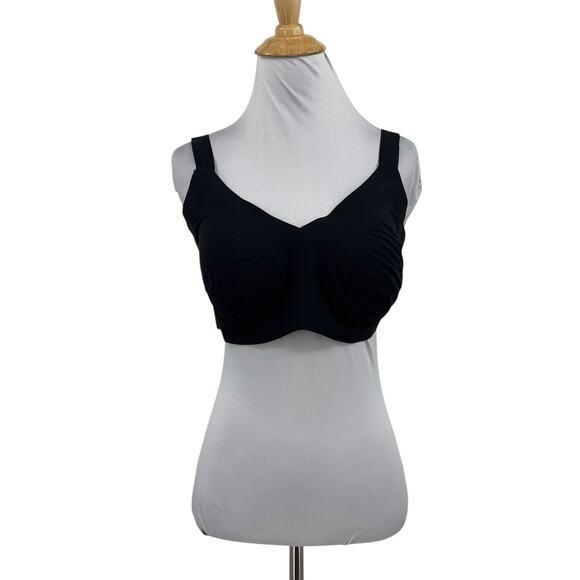 Knix Bra Womens 7+ Black Padded V Neck Evolution Wide Strap Wireless Stretch - Picture 1 of 13